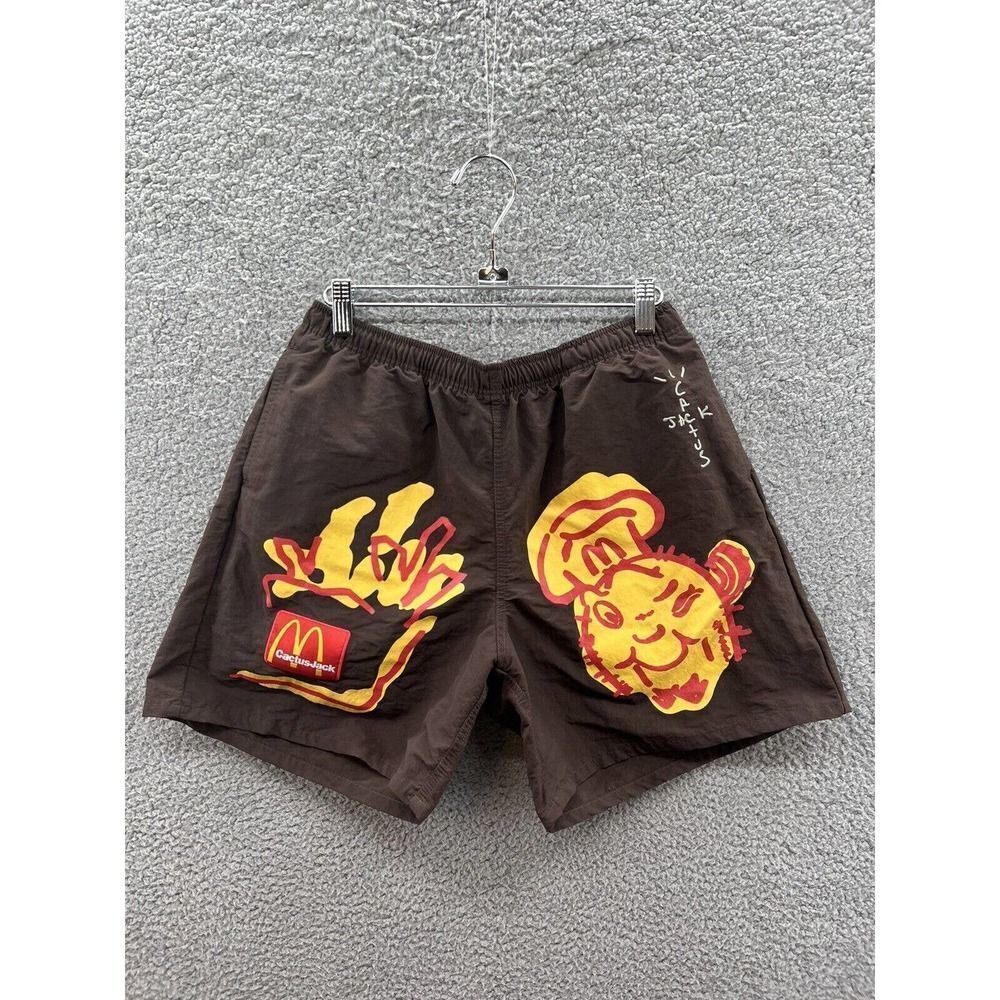 Cactus Jack Travis Scott McDonald's Illustration II Shorts Brown Size Medium